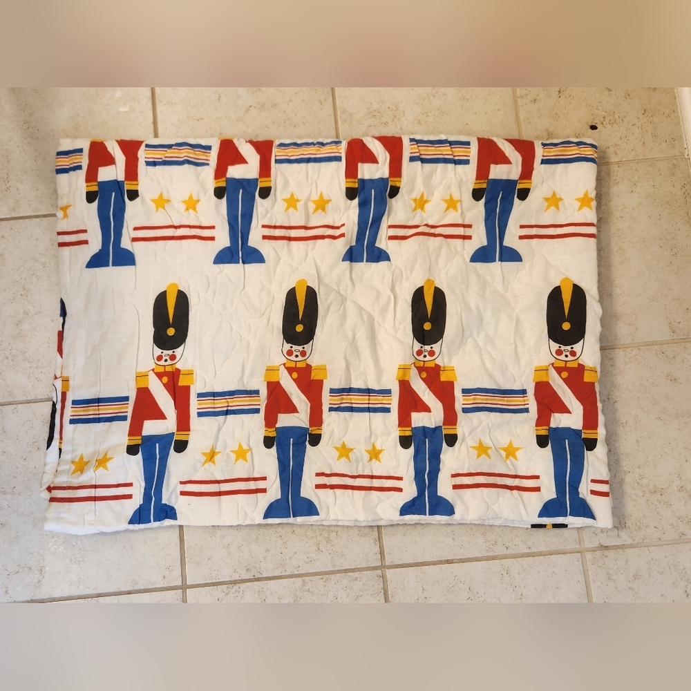Vtg Toy Solider Twin‎ Blanket EUC #KK